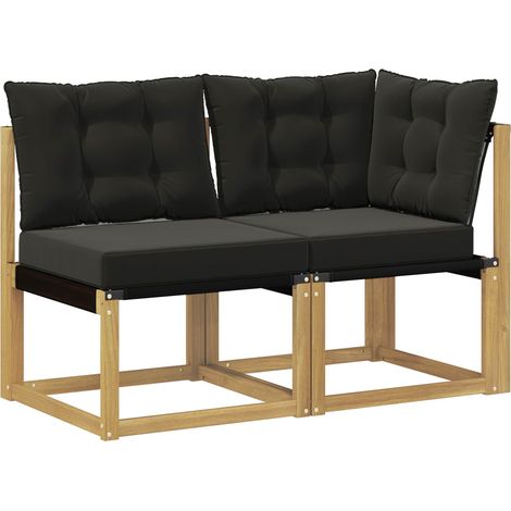 Maison Exclusive - Outdoor Mittel- und Ecksofa mit Kissen 2 Stück