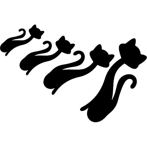 Stickers muraux miroir en forme de chat pour salon, chambre, décoration murale à faire soi-même, noir (1/5)