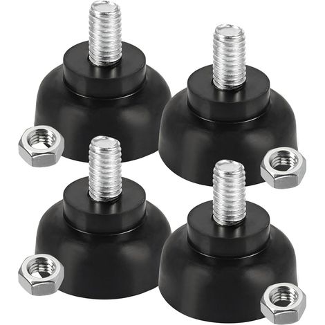 Lot de 4 pieds en caoutchouc M8 x 35 mm à visser, pieds en caoutchouc réglables avec filetage à vis, compensation de la hauteur des meubles, capuchons de protection antidérapants M8 pour (1/5)