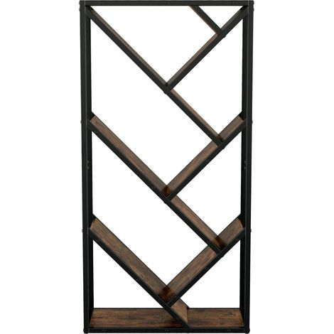 Étagère d'angle 8 niveaux 80×35×160 cm, meuble de rangement stable et anti-bascule pour chambre, salon, bureau, bibliothèque spacieuse gain de place. (1/5)