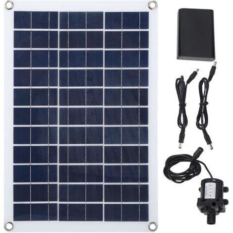 Kit de pompe à eau solaire 12V, travail continu, faible bruit, pompe de fontaine à eau à énergie solaire sans balais DC, pour étang et jardin (1/5)