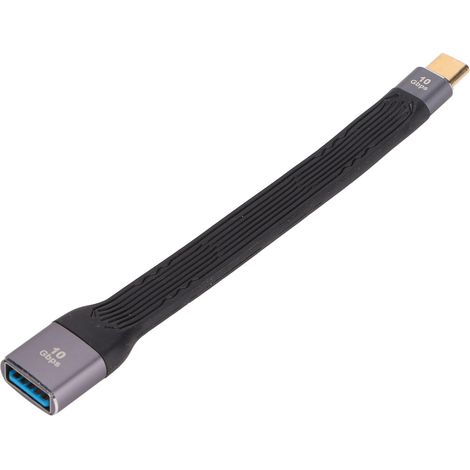 Câble de transmission USB femelle vers Type C mâle 10 Gbit/s PD 100 W à charge rapide 3.1 Gen 2 pour ordinateurs portables, téléphones portables et appareils Type C