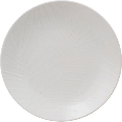 Lot de 6 Assiettes à Dessert "Leaf" 20cm Blanc (1/2)