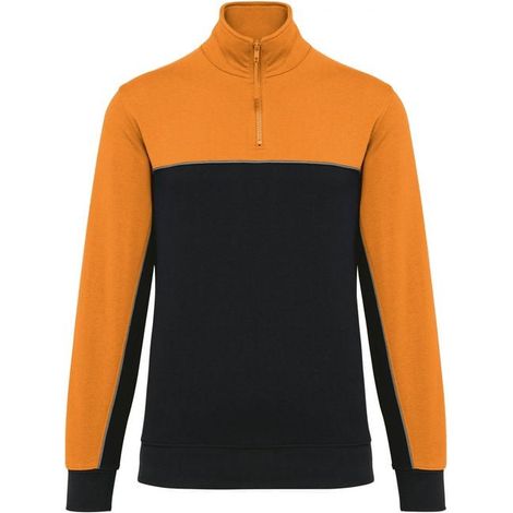 Felpa eco-responsabile con collo a zip WK. Designed To Work Nero / Arancione 4XL (1/3)