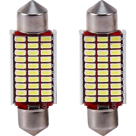 1 paire 39mm 3014 30 LED ampoules plafonnier intérieur voiture blanc 12V (1/5)