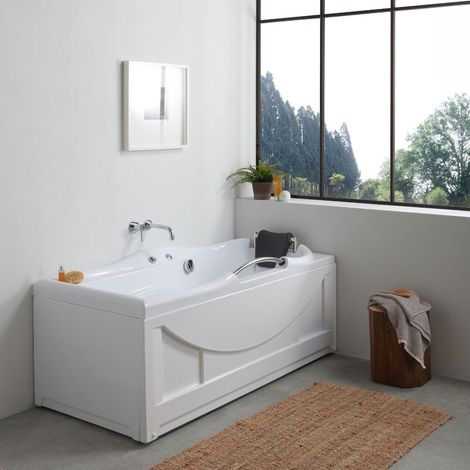 Vasca Da Bagno Destra Con Idromassaggio In Acrilico Bianco Diletta