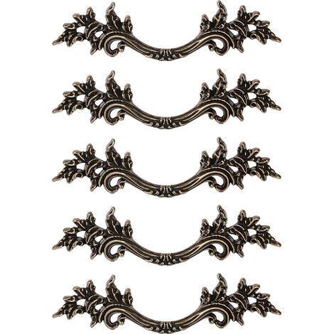 Set mit 5 antiken Kommodengriffen, Schubladengriffen, dekorativen Griffen für Schränke und Kommoden, 64 mm Lochabstand, leuchtend gelb