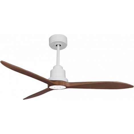 Tenerife Ring - Super destratificateur et ventilateur DC 132 cm Blanc pales bois sombre sans Lumière 25 à 35 m² (1/4)