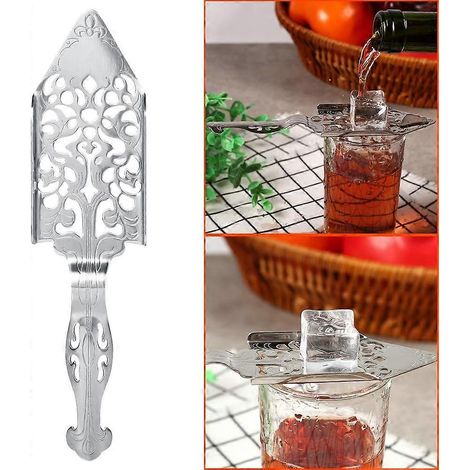Cuillères à absinthe en acier inoxydable, verre à cocktail Wormwood, filtre à absinthe, accessoire pour fontaine à absinthe, goutteur à absinthe (1/4)