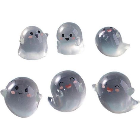 Lot de 6 mini-figurines lumineuses fantômes et diables, décorations pour Halloween, cadeau pour la maison, accessoires d'horreur. (1/5)