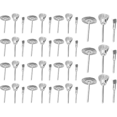 Lot de 45 brosses métalliques rotatives en acier pour meuleuse électrique, mini disques de polissage et accessoires d'outillage. (1/5)