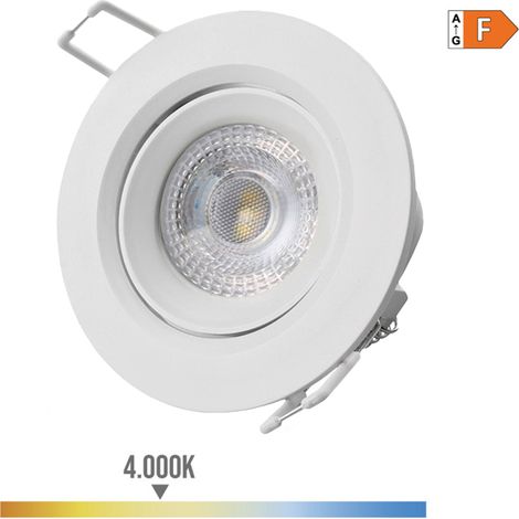 DOWNLIGHT LED EMPOTRABLE REDONDO 5W 4000K LUZ DIA COLOR BLANCO Ø9cm EDM (1/3)