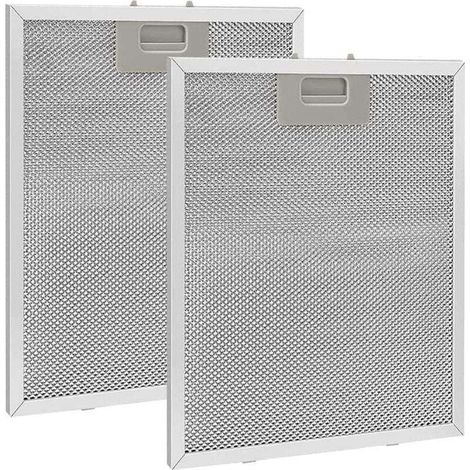 2 filtres métalliques anti-graisse pour hotte aspirante, dimensions 320 × 260 mm, grille en acier inoxydable lavable, accessoire compatible avec hottes de cuisine domestiques