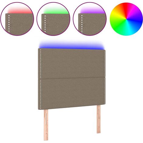 Maison Exclusive - Cabecero con luces LED tela gris taupe 90x5x11 (1/5)