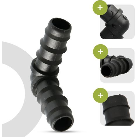 20x Raccord Coude PE 16 ×20 ×25PE Connecteur Angle Tuyau Arrosage Goutte À Goutte Irrigation Jardin Pelouse Fleurs Potager Système Distribution Eau Serre Agriculture