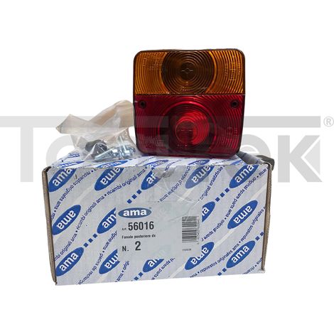 FANALE POSTERIORE DX TRATTORI CARRELLO APPENDICE RIMORCHIO TARGA AMA (1/3)