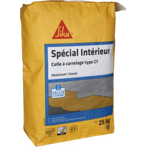 Adhesivo especial para baldosas de interior nuevo (C1) - SIKA SikaCeram Classic - Gris - 25kg