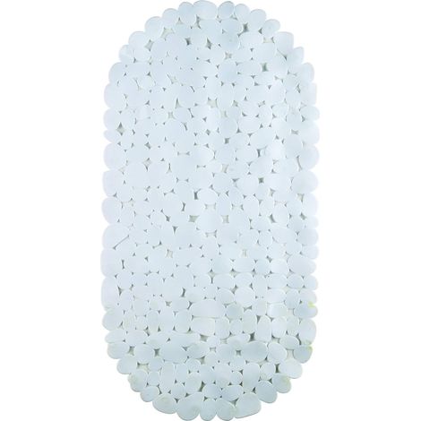 King Home STONE WHITE OVAL PVC BATHTUB RUG 67x34 cm (1/4)