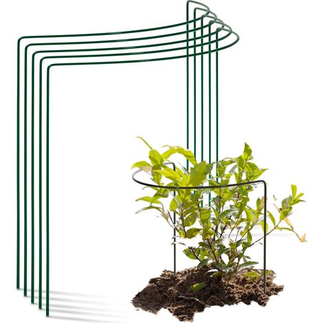 5 tuteurs semi-circulaires pour arbustes 40 cm, vert 35 cm H