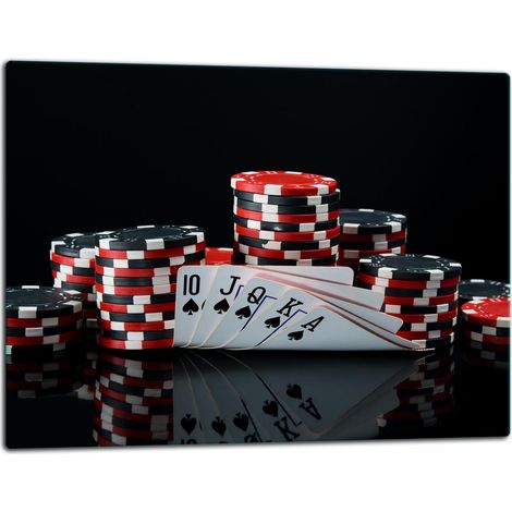 Glasschneidebrett 52x40 Poker (1/5)