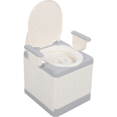 Chaise D'aisance de Chevet, Chaise D'aisance de Chevet de Toilette Portable avec Poignées Chaise de Pot Adulte pour Personnes âgées Handicapées Femmes Enceintes âgées (1/5)