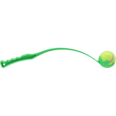 Lanzador de pelotas para perros - Juguete para buscar - Juego interactivo - Mango ergonómico - 20,4 x 2,9 x 3,5 cm - Verde (1/5)