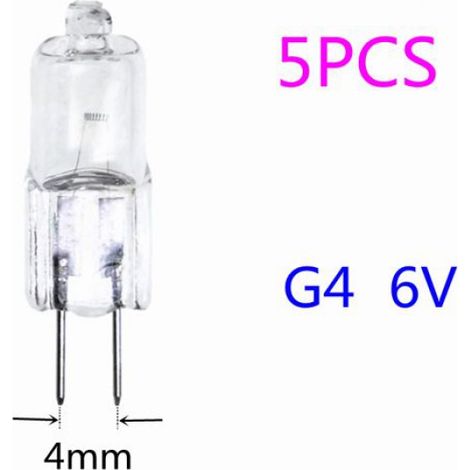 5 pièces G4 6V 5W G4 6V 10W G4 6V 15W G4 6V 20W G4 6V 25W G4 6V 30W G4 6V 35W ampoule d'instrument de lumière de - 20W 5 pieces