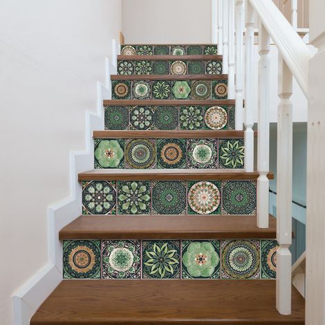 24 adesivi per piastrelle in vinile rimovibili e resistenti agli schizzi, con fiori in vinile impermeabile, decorazione primaverile/pasquale per casa, cucina e bagno, 1010 cm. (1/5)