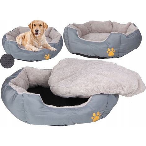 Cuccia per cani e gatti, divano, box giochi, cuscino estraibile 70 cm, grigio