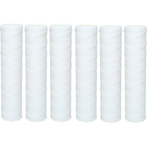 6x Cartouche Sédiment Bobinée pour l'osmose inverse, l'eau alimentée par le pôle et la filtration des particules - 50 microns (1/4)