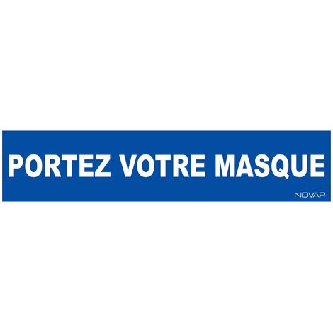 Panneau Portez votre masque - Rigide 330x75mm - 4120645