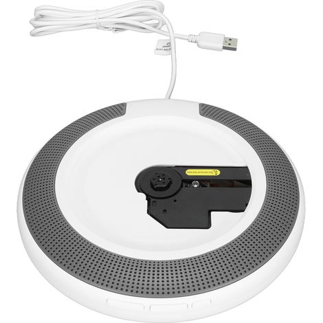 Lecteur CD portable mural avec Bluetooth, radio FM, télécommande et prise 100-240 V. (1/5)