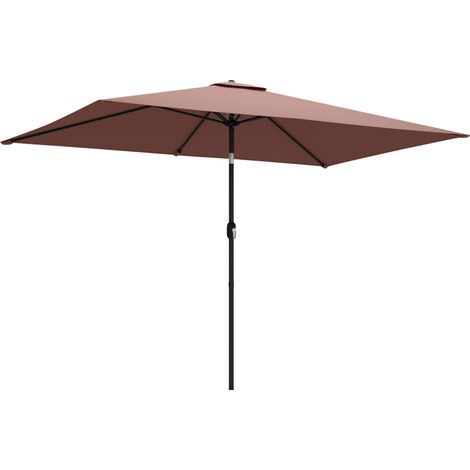 Ombrellone da giardino inclinabile 300 x 200 cm con manovella e telo protettivo, marrone