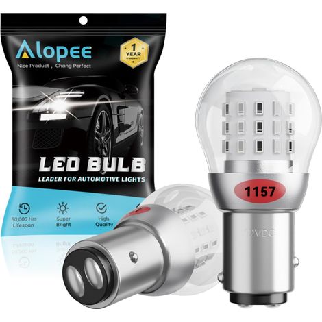 Ampoule P21/5W LED 1157 BAY15D Rouge Double Fonction-Lot de 2  39SMD 3014 12V 1016 1034 7528 2057 2357 pour Ampoule Led Feu Stop et Position (1/5)