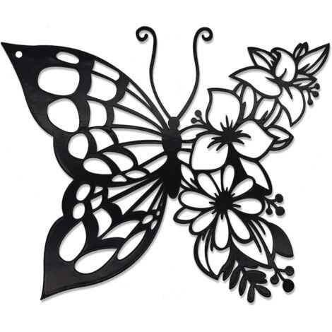 Décoration murale en métal papillon – Fer de haute qualité – Résistante à la rouille – Pour salon, chambre, jardin (1/5)