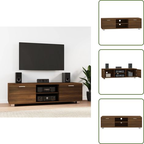 Meuble TV Chêne marron 140x40,5x35 cm Bois d'ingénierie - Meuble Tv - Meubles Tv - Support Tv - Unité Tv (1/5)