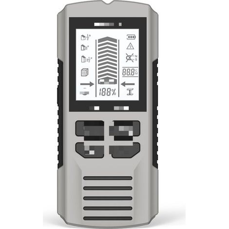 Scanner da parete, chip di aggiornamento 5 in 1, rilevatore di legno/metallo/cavi CA/tubi, localizzatore di cavi, display LCD/centratura precisa, argento (batterie non incluse) (1/5)