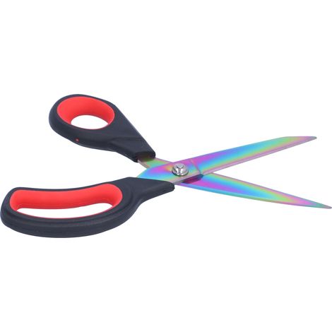 Ciseaux de couture tranchants professionnels pour tissus - Modèle noir et rouge ergonomique (1/5)