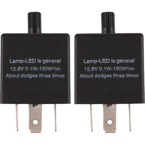 2 Stück LED-Blinkrelais 3-polig CF13 JL-02 EP34 Auto-Blinkrelais Einstellbares Blinkrelais