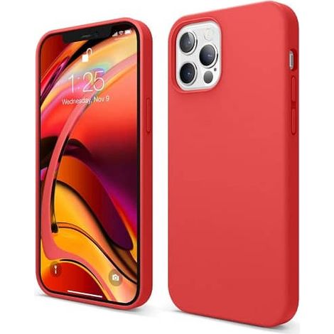 Funda silicona iphone 12 textura suave  Rojo (1/3)