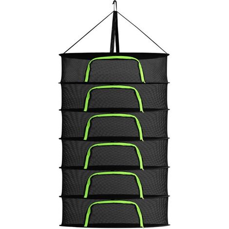 Filet de séchage pour herbes 2/4/6/8 couches, grille suspendue pliable avec crochets et fermeture éclair, idéal pour plantes aromatiques