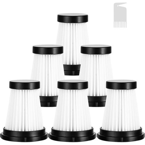 6pcs Replacement HEPA Filter and 1pc Cleaning Brush for Moosoo K12, K12 Pro, K13 Battery Vacuum Cleaner/Genius Invictus One 1.0 X7/2.0 Cordless Handheld Vacuum Cleaner Accessories (1/5)