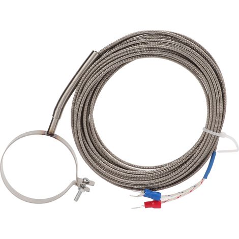 Thermocouple fileté haute sensibilité, large plage de mesure 0‑400°C, sonde de contrôle de température multi‑tailles pour industrie, 5 mètres (1/5)