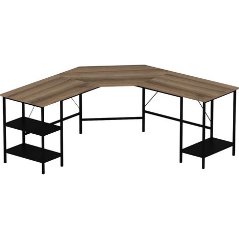 Escritorio Arcano, Esquinero, 4 Estantes, 3 Compartimentos, 180x60x76h cm Negro