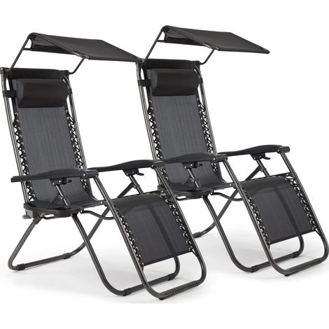 IntimaTe WM Heart Pieghevole Deck Sedia 2-Pezzo Set con Tazza Holder, Poggiatesta e Canopy, Leggero Grigio (1/5)