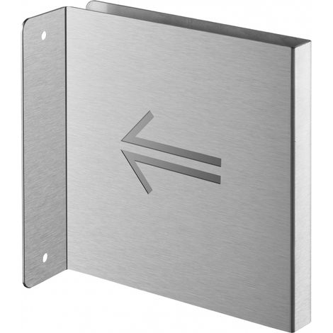 Targa segnaletica <>, acciaio inox spazzolato, 120 x 120 mm, con bordo ripiegato – THIRARD (1/4)