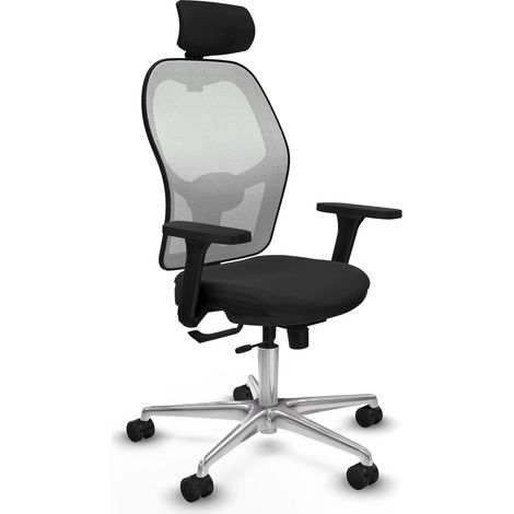 Fauteuil de bureau piqueras y crespo Jorquera noir aluminium (1/2)