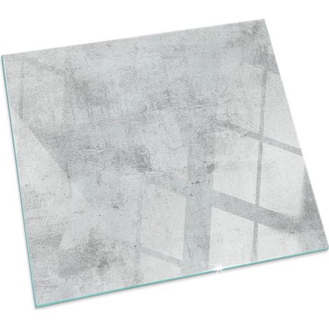 Plaque en verre trempé de sol décorative imprimée premium sous cheminée Texture béton brut Carrée 60x60 cm (1/5)