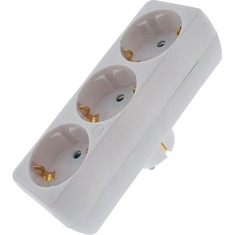 Adaptador triple frontal 16A blanca (1/2)