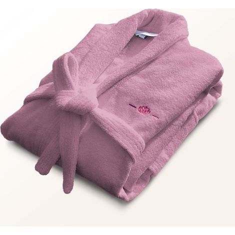 Peignoir - LE TEMPS D'UN BAIN - Taille S - 100% Coton 500g/m² - Doux, Absorbant, Unisexe - Rose (1/5)